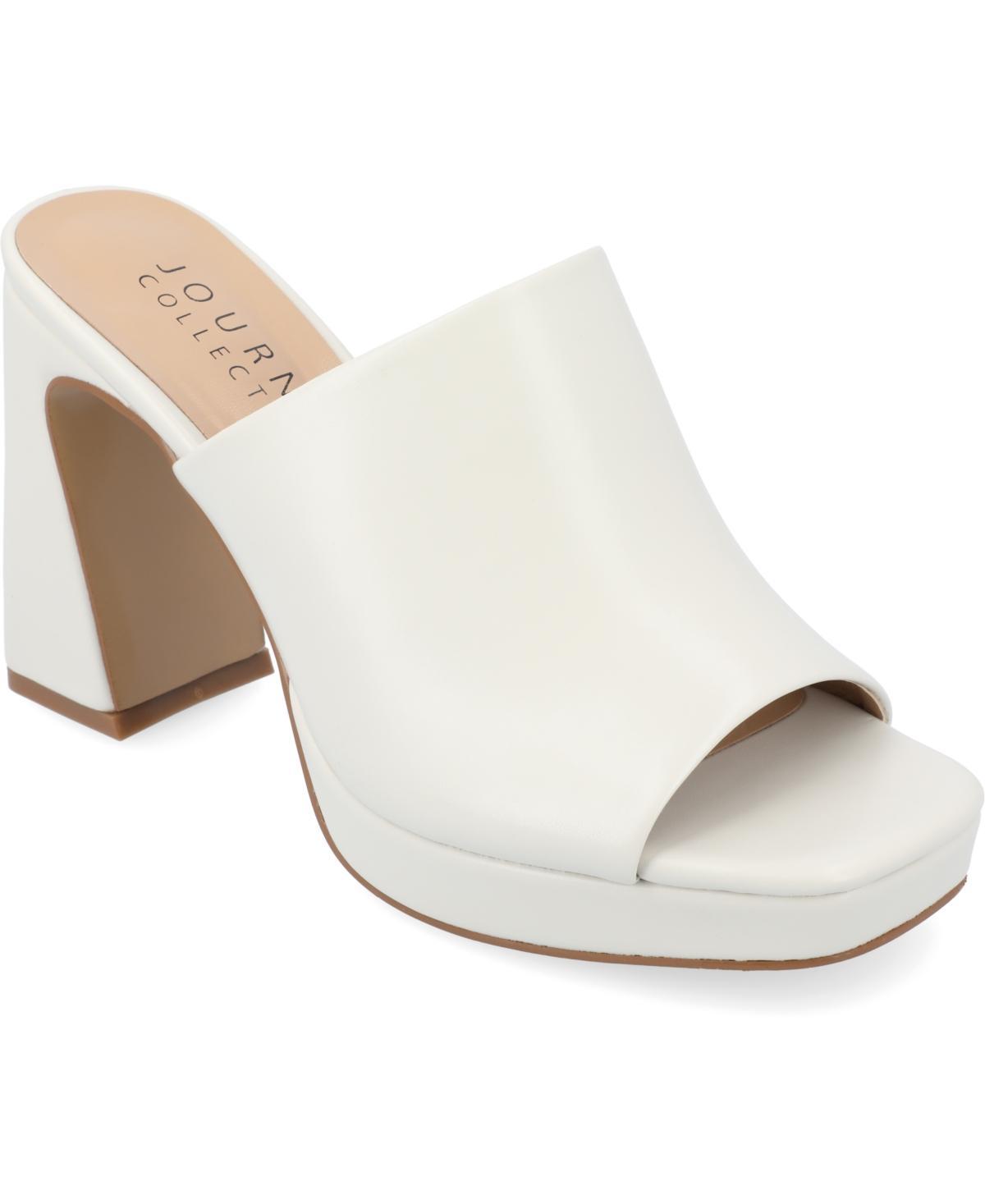 Journee Ezzlynn Women's Block Heel Sandals, Size: 9.5, Ivory Product Image