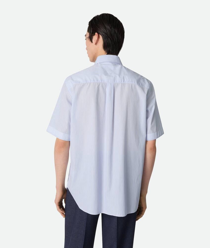 Men's Stripe Cotton Poplin Shirt in White/blue Product Image