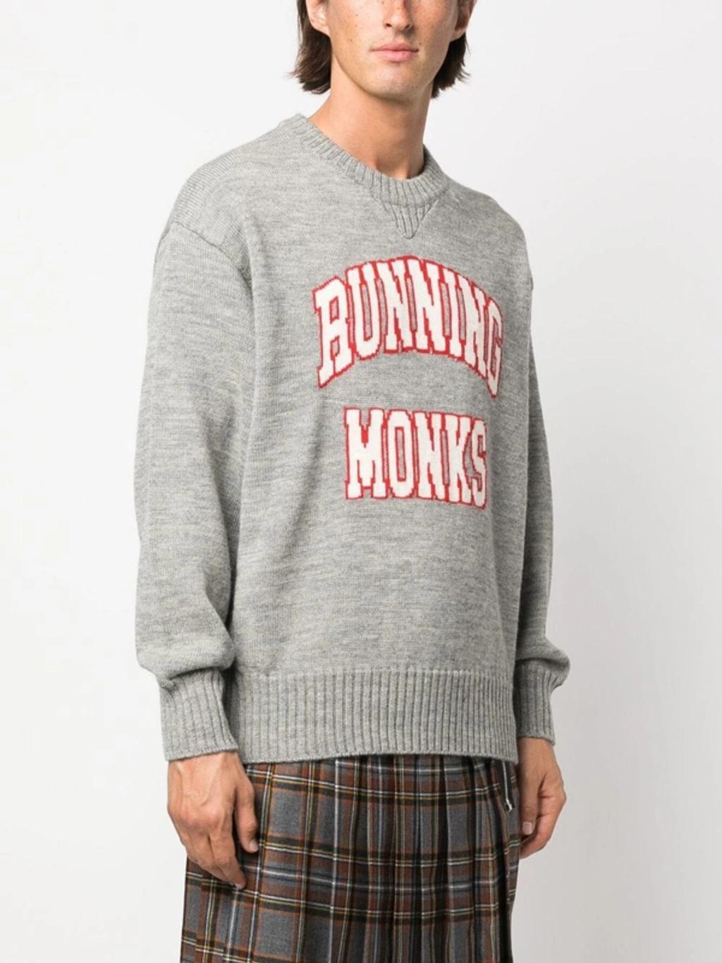 UNDERCOVER Intarsia-knit Slogan Print Jumper In Grey Product Image