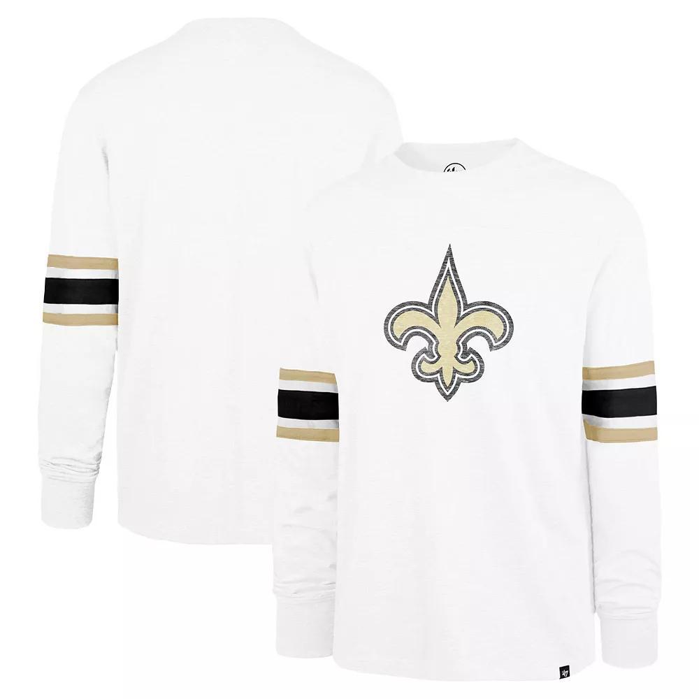 Men's '47 White New Orleans Saints Gridiron Premier Brex Long Sleeve T-Shirt, Size: Medium Product Image