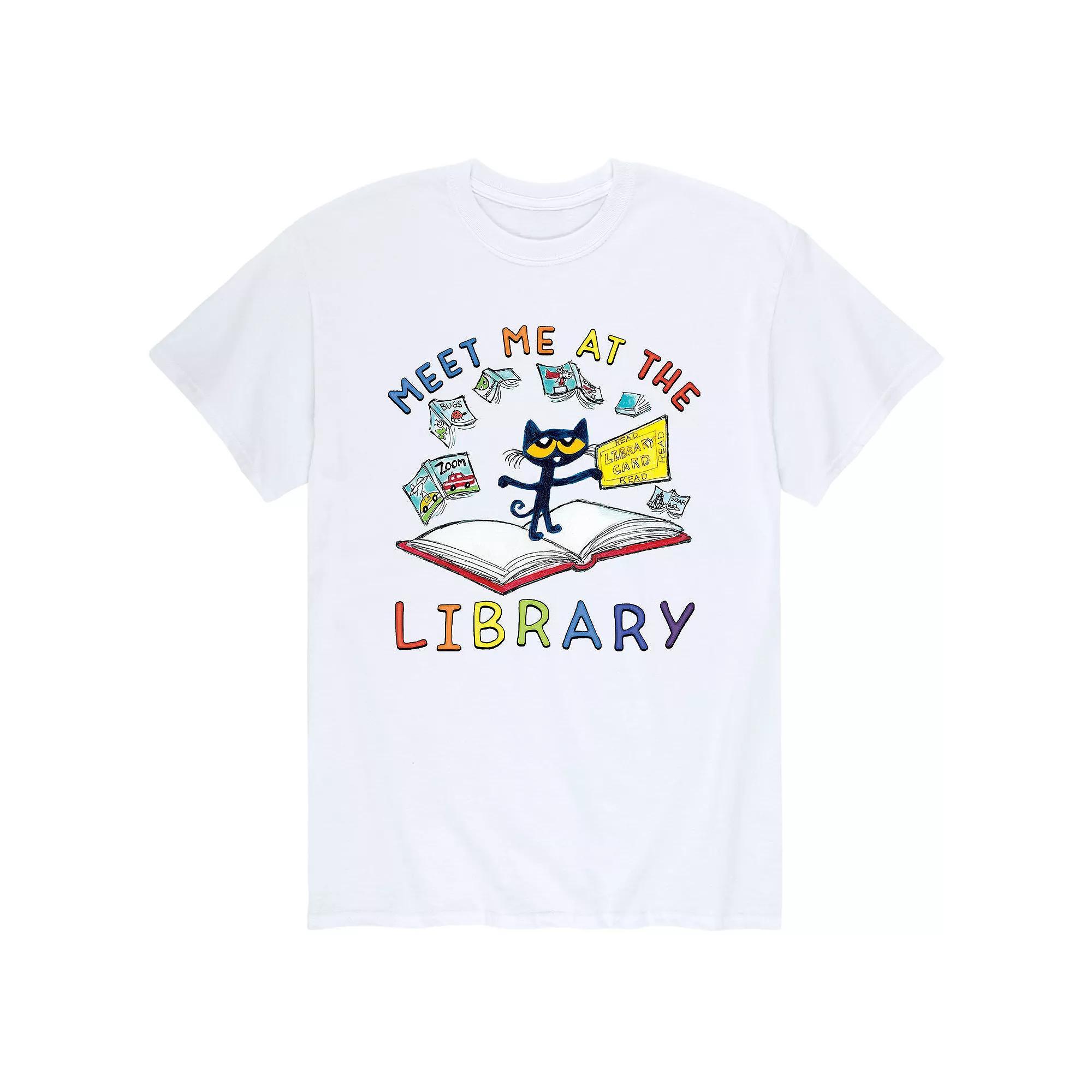 Mens Pete The Cat Meet At Library Tee Athletic Grey Product Image