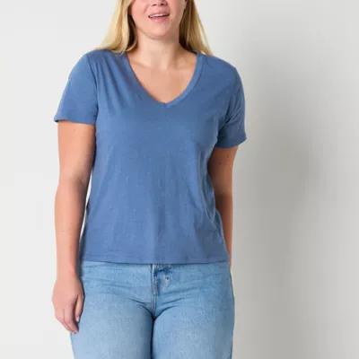 a.n.a Womens V Neck Short Sleeve T-Shirt Product Image