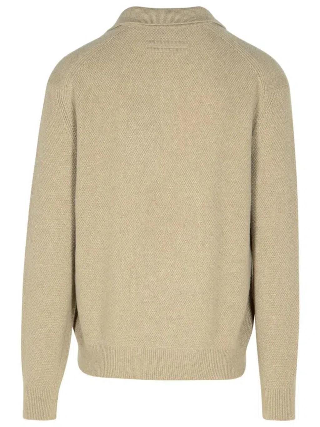 ZEGNA Beige Cashmere Sweater Product Image