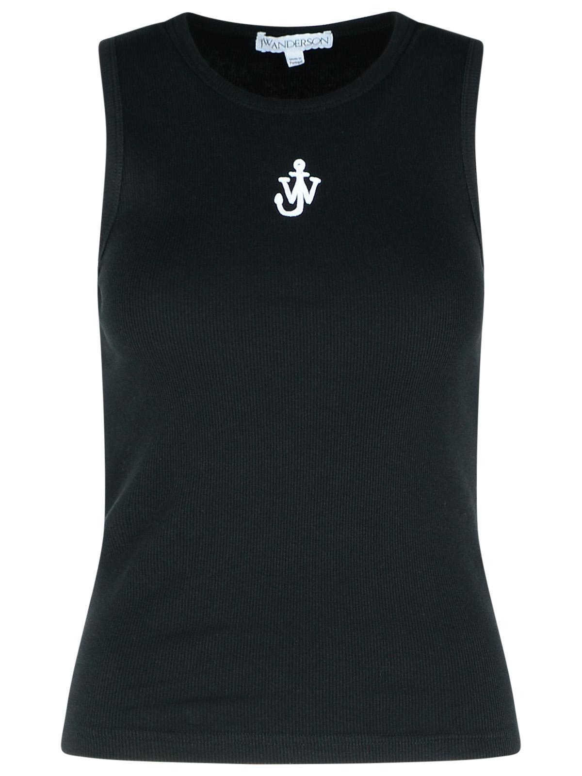 JW ANDERSON Anchor Black Cotton Tank Top Product Image