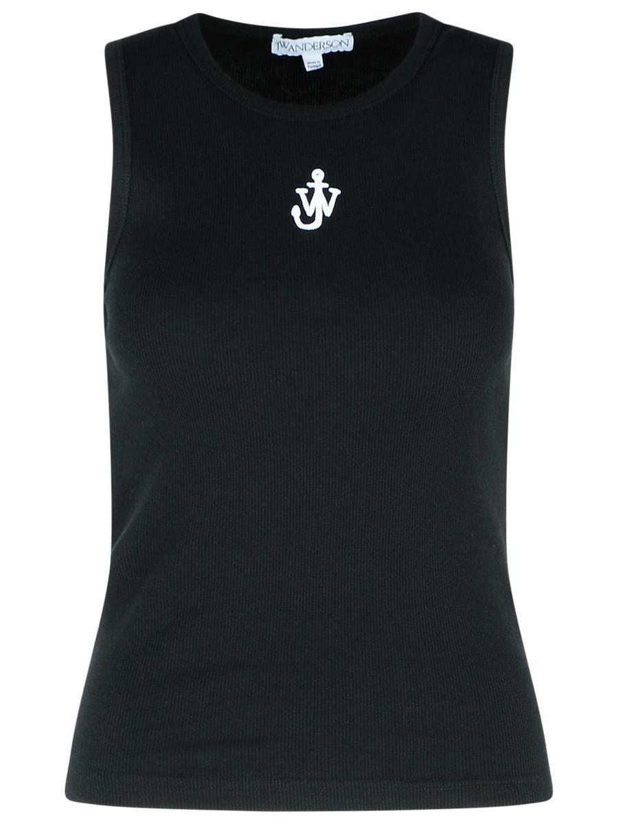 JW ANDERSON 'anchor' Black Cotton Tank Top Product Image