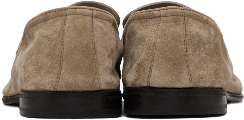ZEGNA Beige Suede 'l'asola' Loafers In Pld Product Image