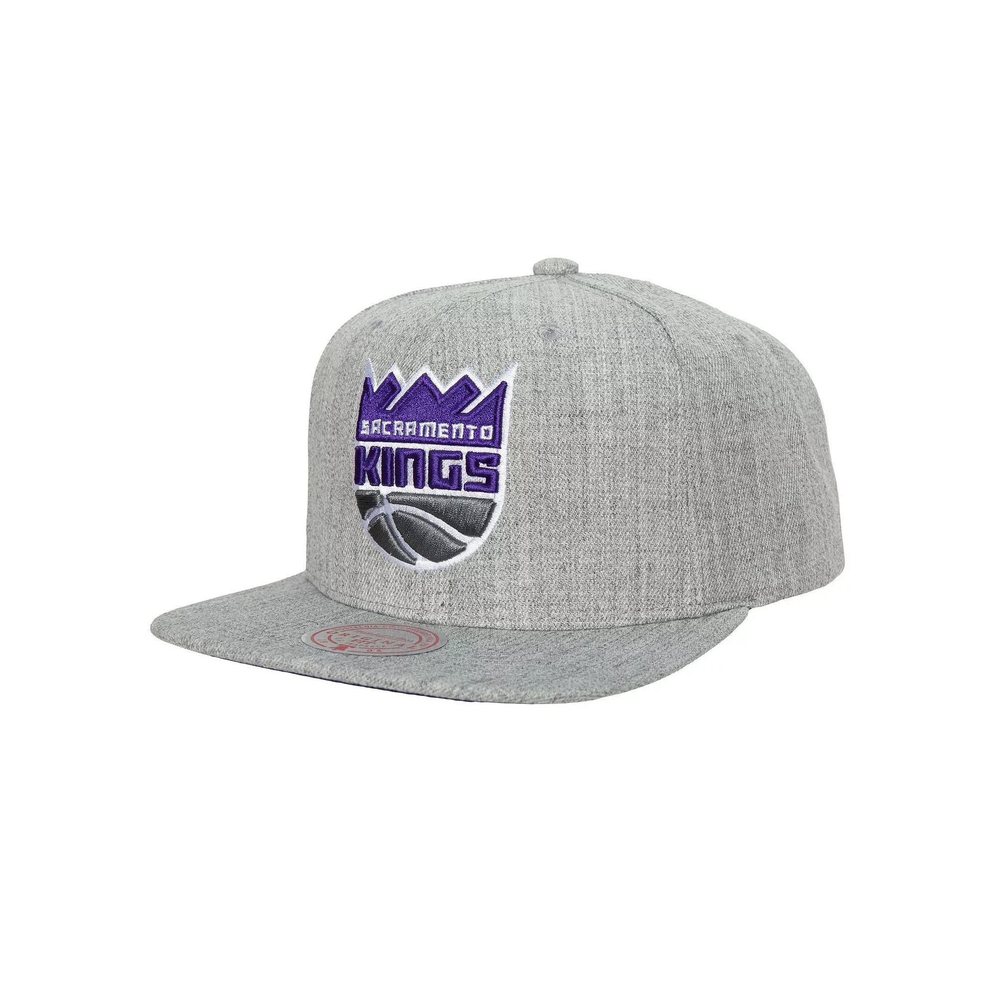 Men's Mitchell & Ness Heather Gray Sacramento Kings Hardwood Classics 2.0 Snapback Hat, Kng Grey Product Image