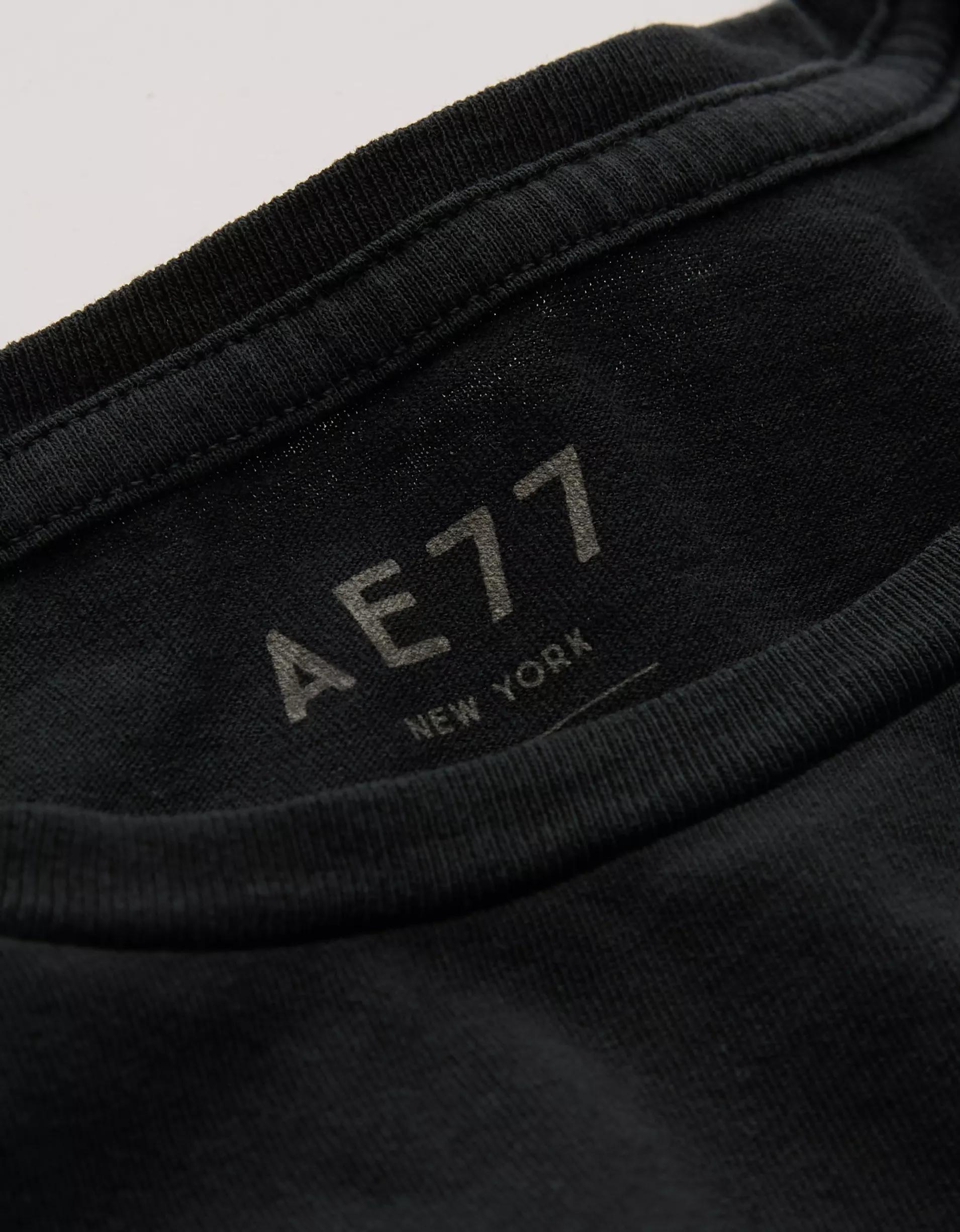 AE77 Premium Boxy Cropped Crewneck T-Shirt Product Image