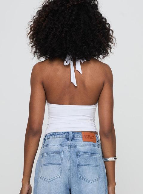 Chilli Halter Top White Product Image