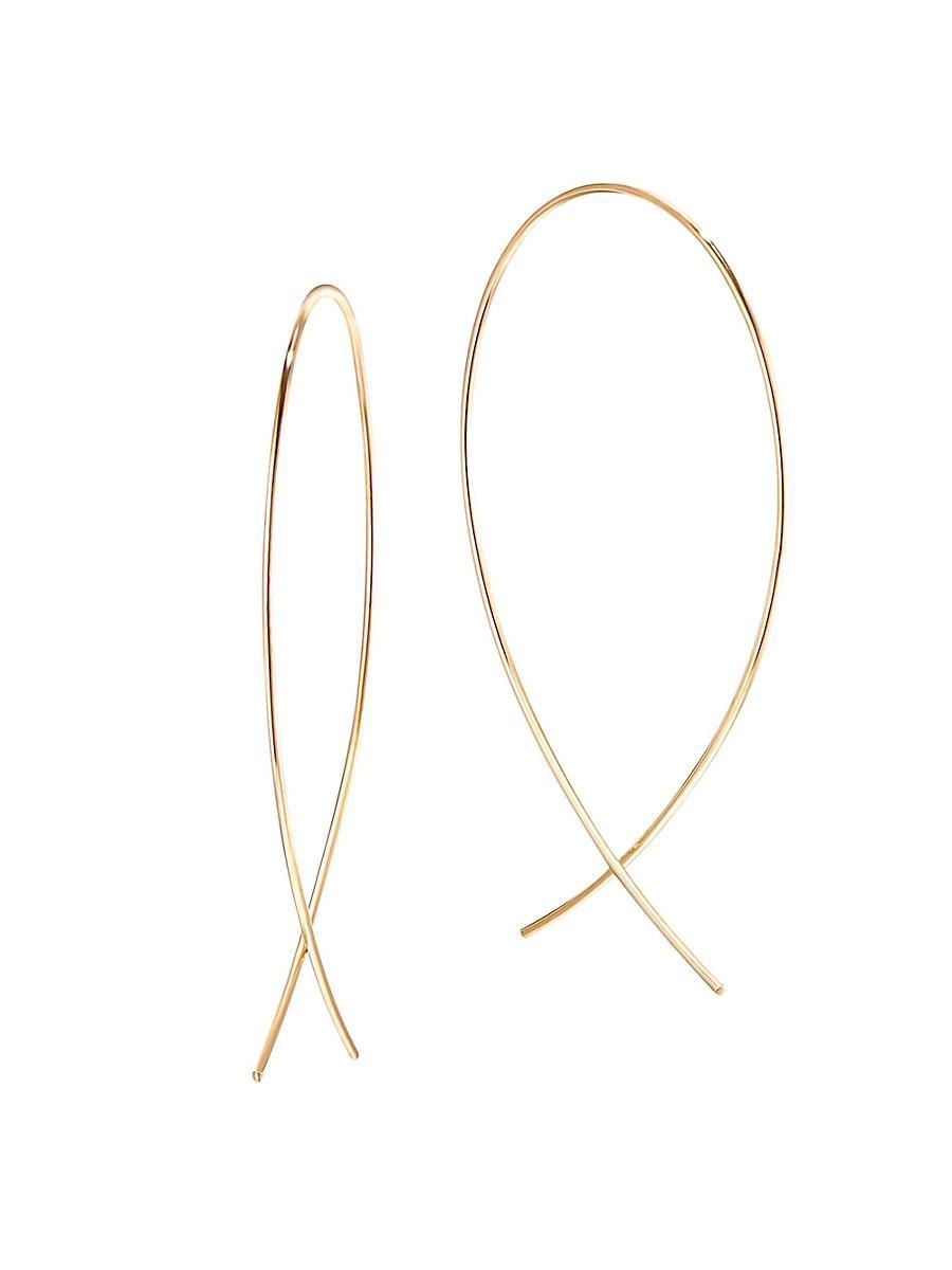 Womens 14K Small Wire Upside Down Hoops Product Image