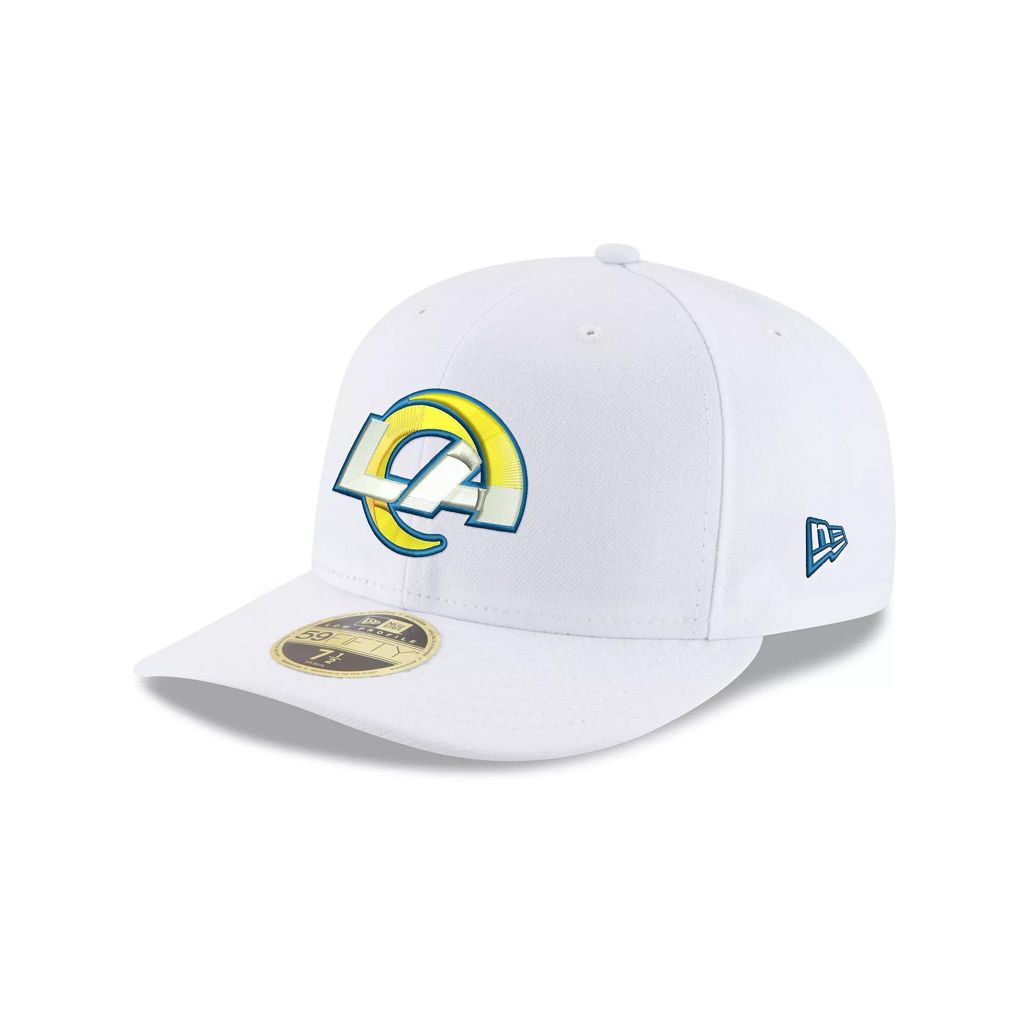 Men's New Era White Los Angeles Rams Team Logo Omaha Low Profile 59FIFTY Fitted Hat, Size: 7 7/8 Product Image