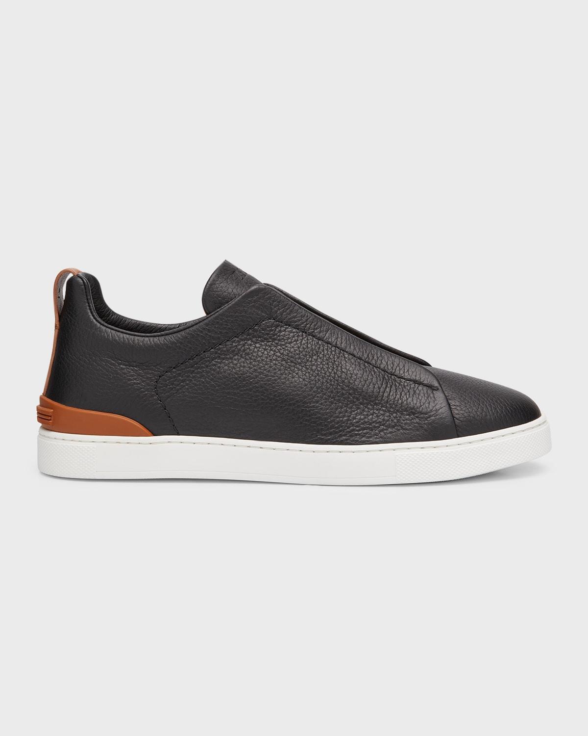 Mens Triple Stitch Deerskin Leather Sneakers Product Image