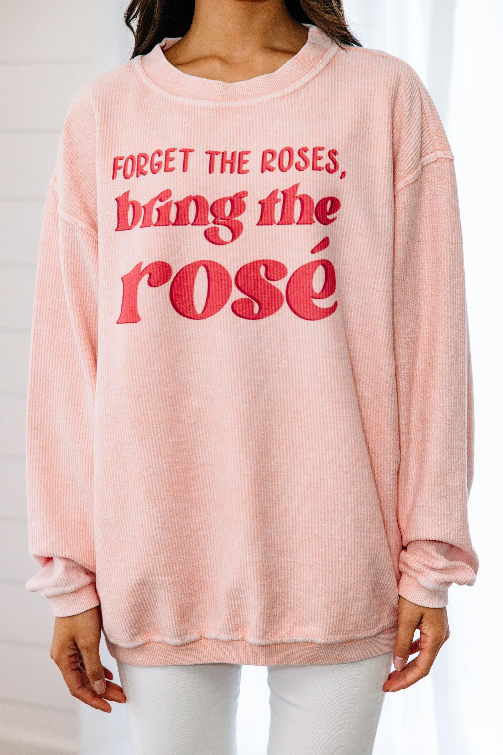 Forget The Roses Blush Pink Graphic Corded Sweatshirt Female Product Image