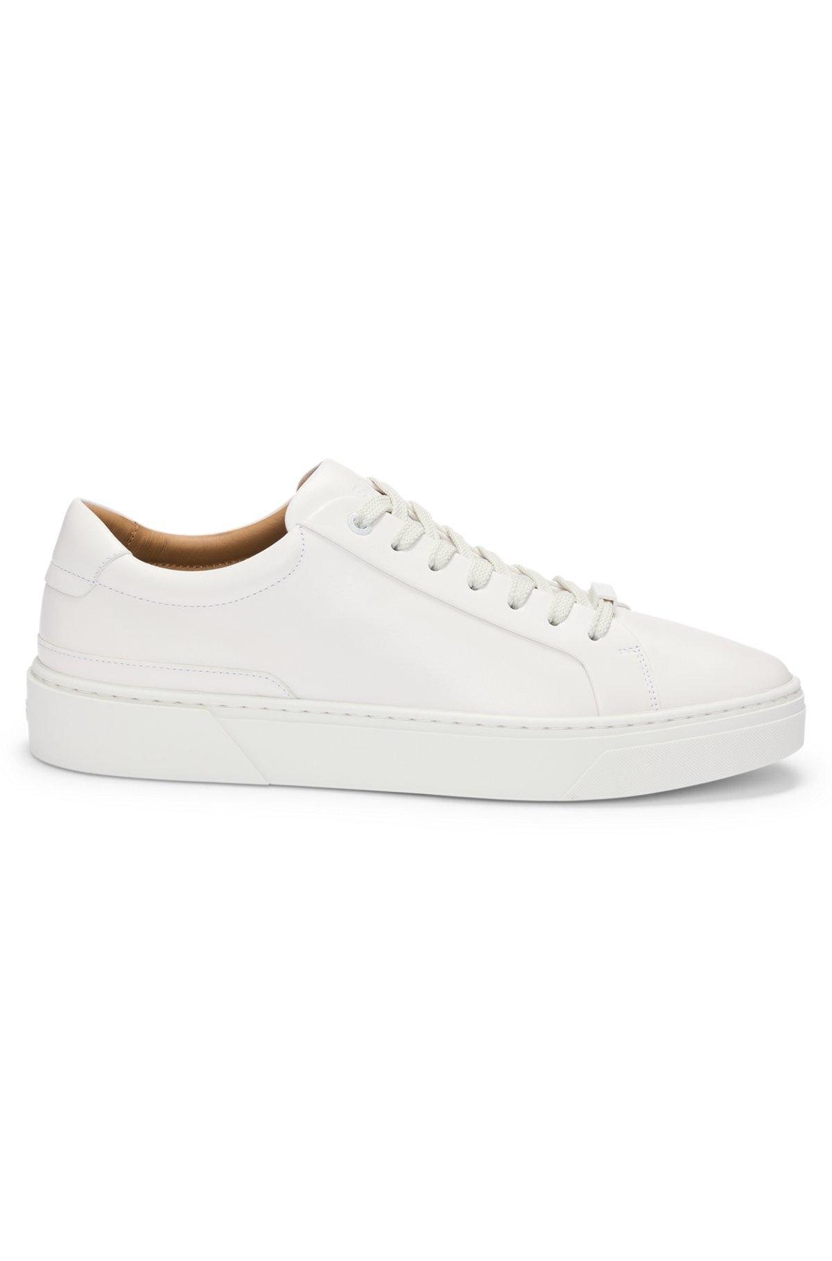 Gary leather low-top trainers with branded lace loop Product Image