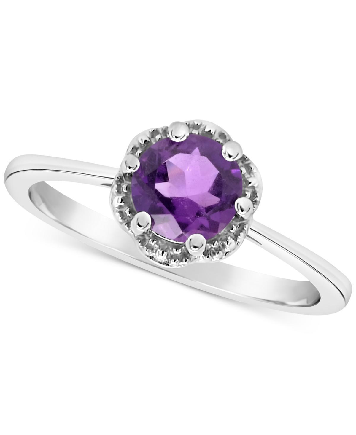 Celebration Gems Sterling Silver White Topaz Scalloped Frame Ring, Women's, Size: 9 Product Image