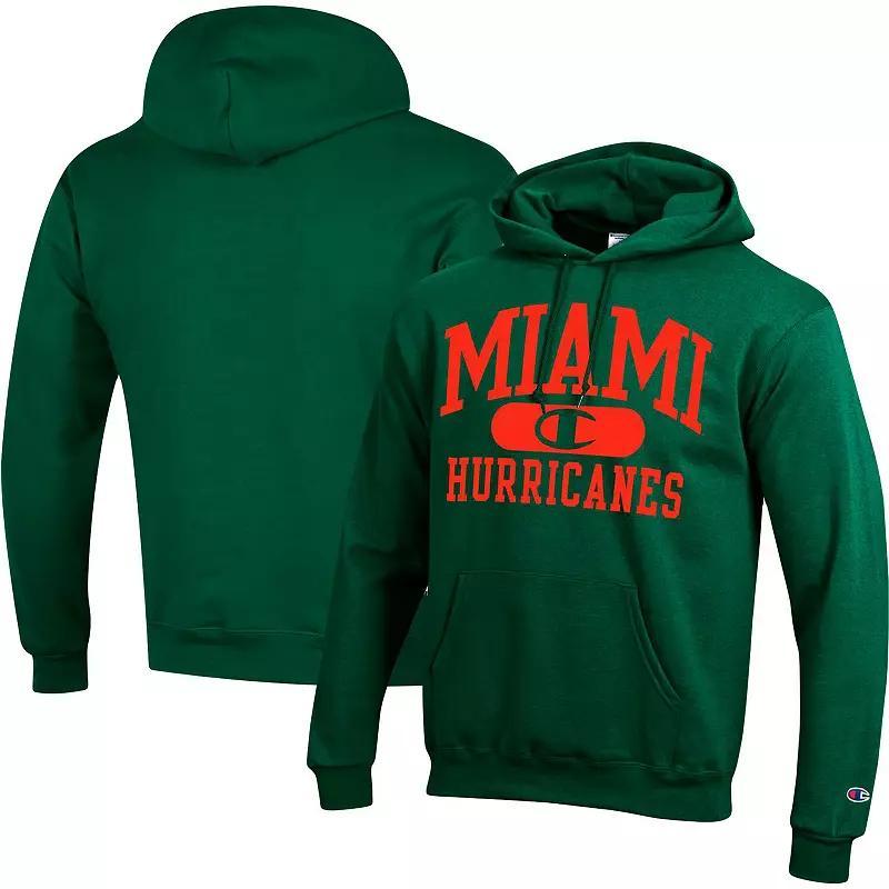 Men's Champion Green Miami Hurricanes Arch Pill Pullover Hoodie, Size: XL Product Image