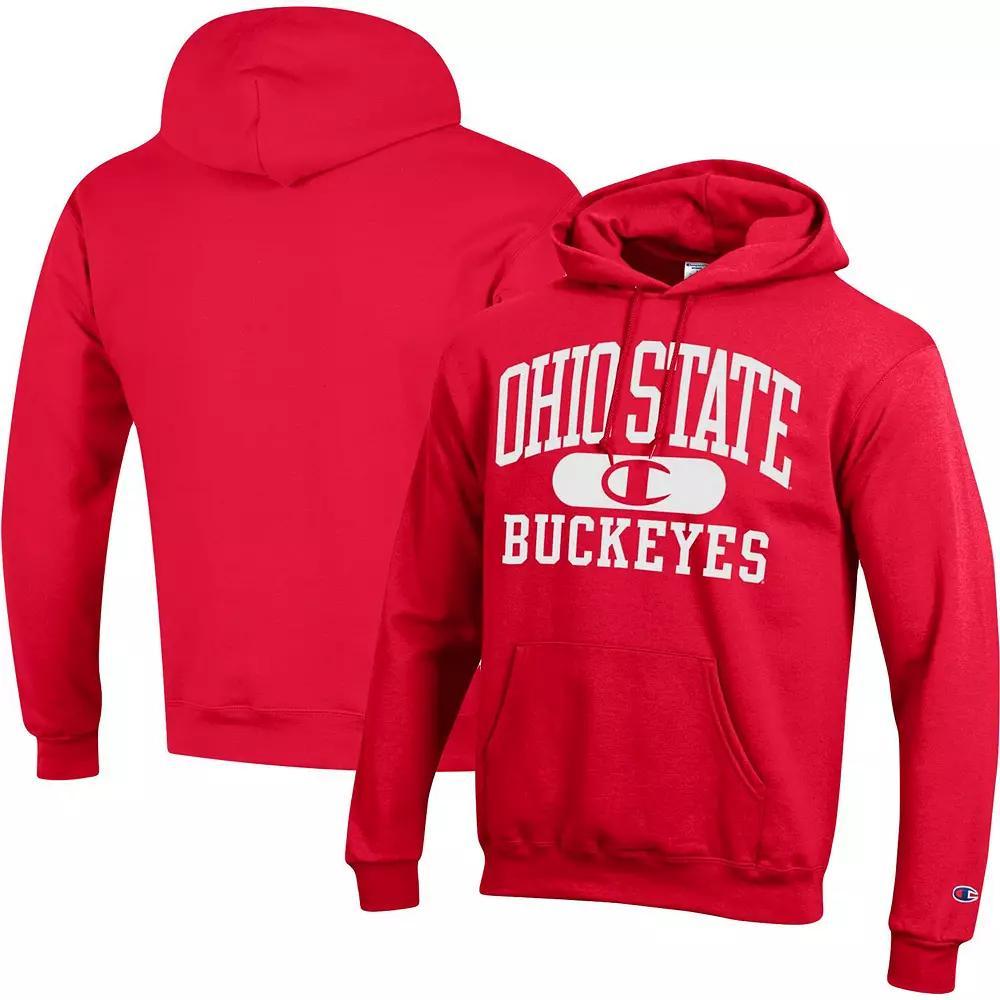 Men's Champion Scarlet Ohio State Buckeyes Arch Pill Pullover Hoodie, Size: Large, Red Product Image