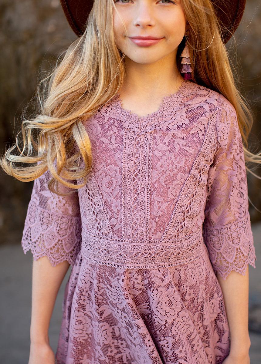 Maeby Dress in Dusty Orchid Girls Product Image