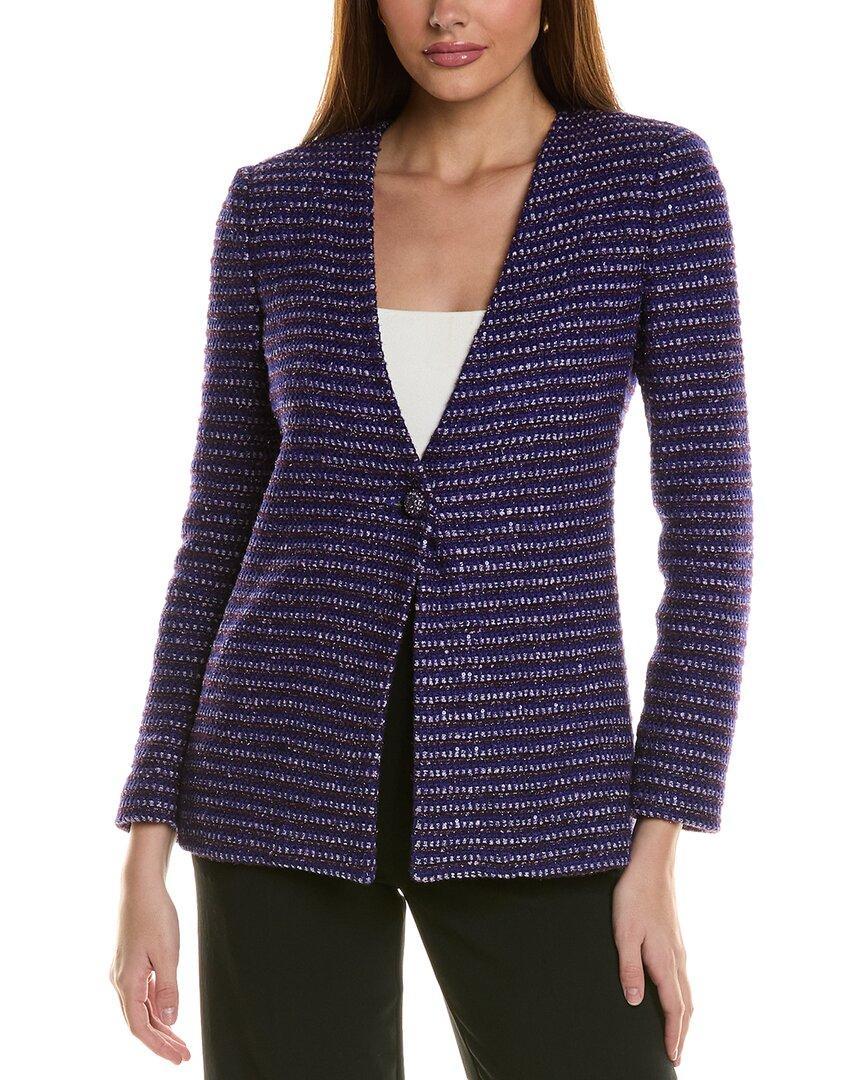 ST JOHN St. John Sequin Jacket In Blue Product Image