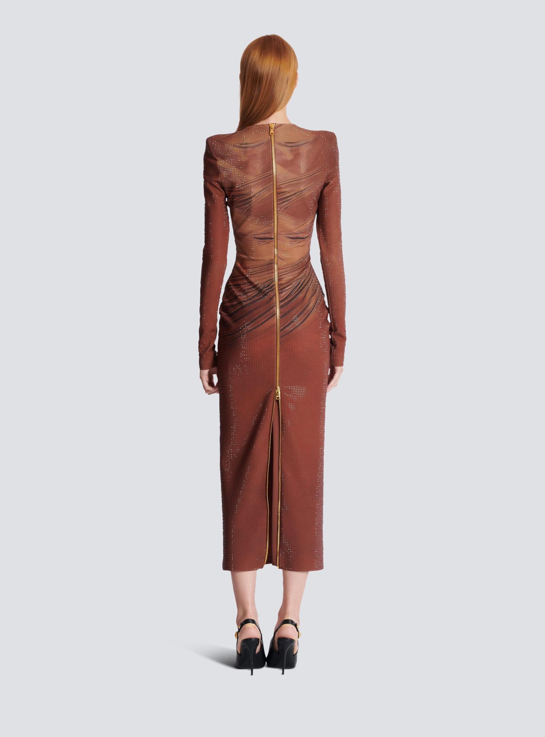 Printed long rhinestone dress Product Image