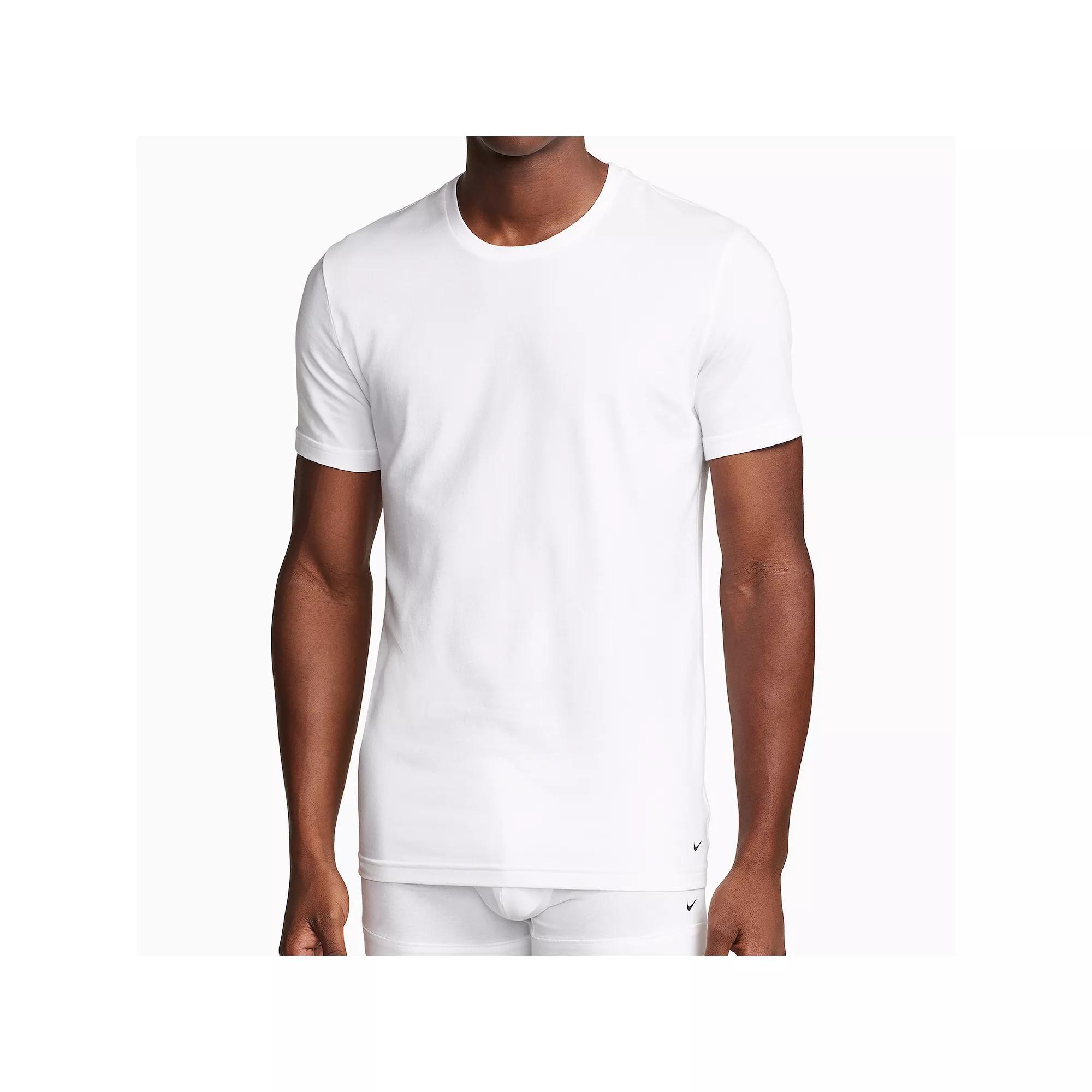 Men's Nike Dri-FIT Essential Cotton Stretch 2-Pack Crewneck Undershirt, Size: XXL, White Product Image
