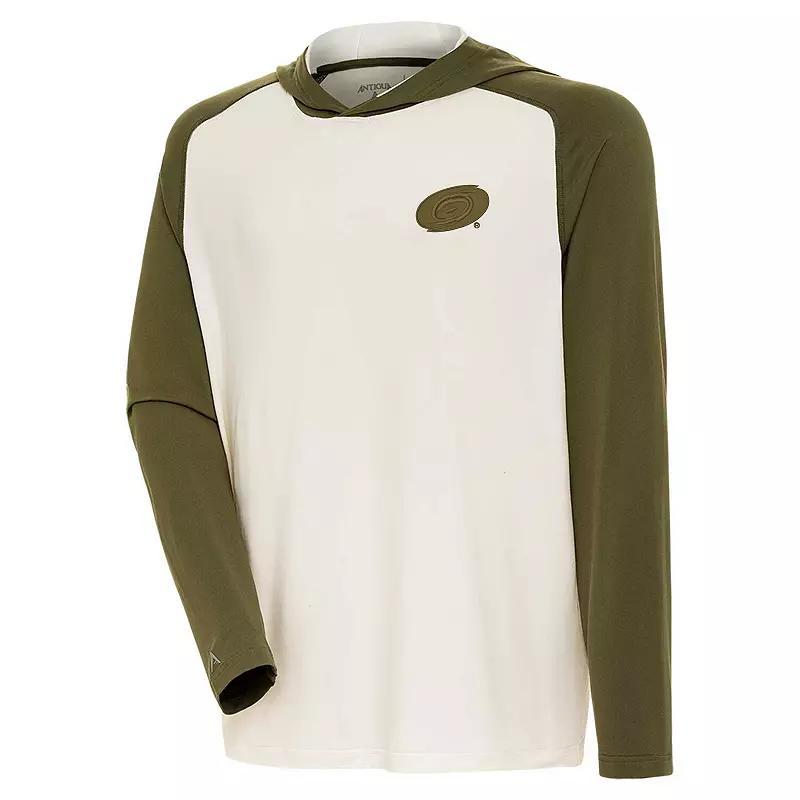 Men's Antigua Cream New Jersey Devils Intrepid Sand Long Sleeve Hoodie T-Shirt, Size: 3XL, Nhl Beige Product Image