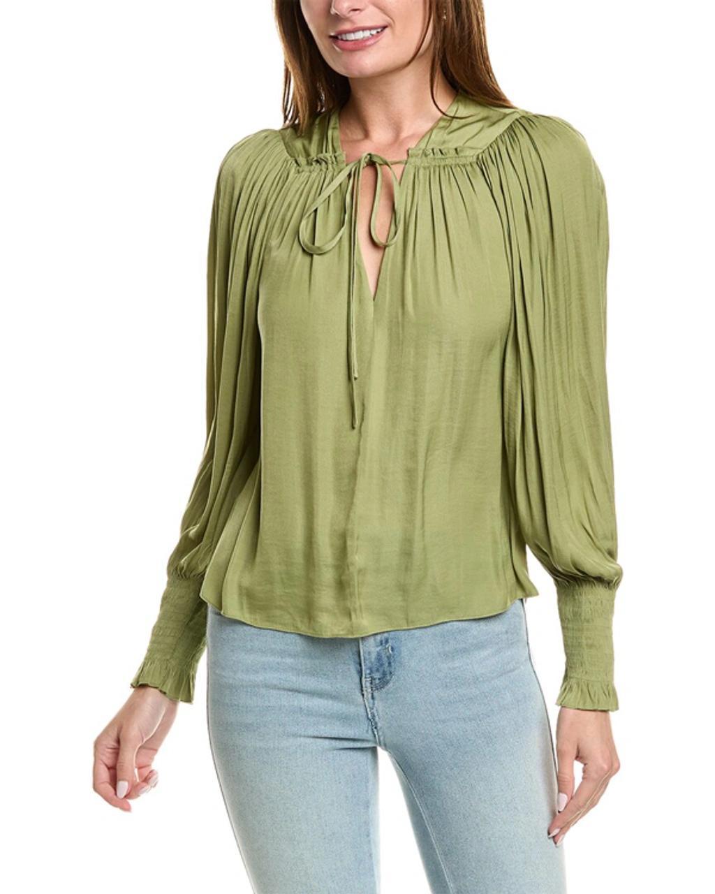 REBECCA TAYLOR Sateen Top In Yellow Product Image