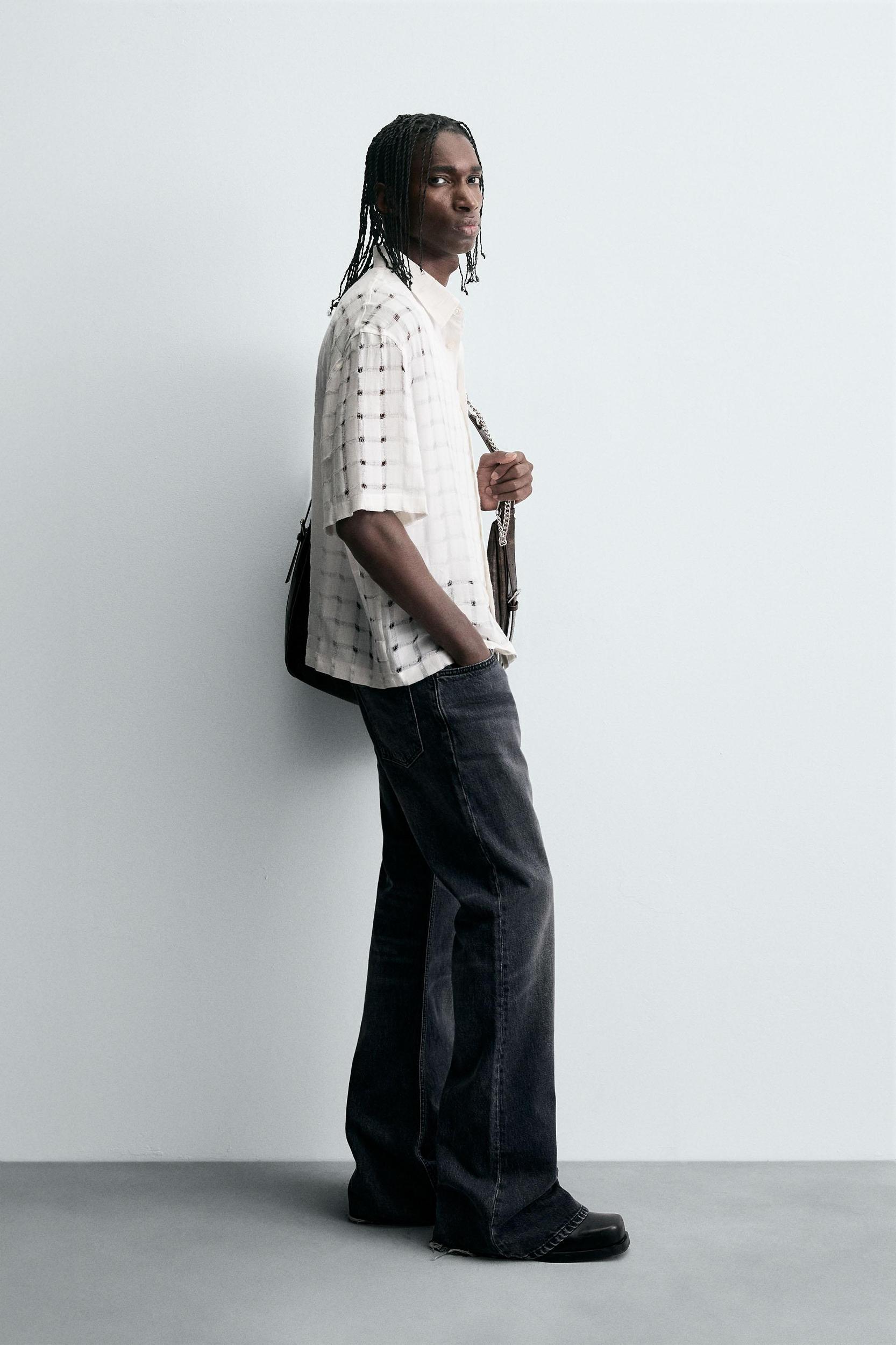 JACQUARD NEEDLE-OUT SHIRT Product Image