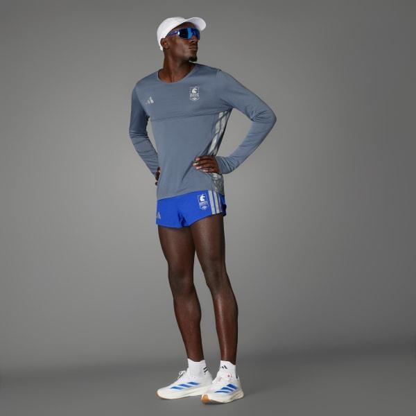 adidas Boston Marathon 2025 Adizero Long Sleeve Tee Onix XL Mens Product Image