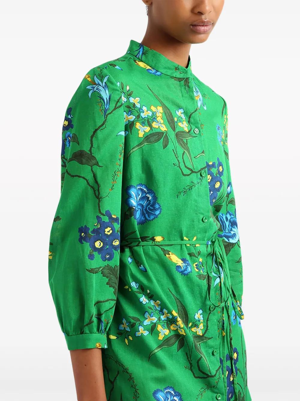 floral-print belted midi dress Product Image
