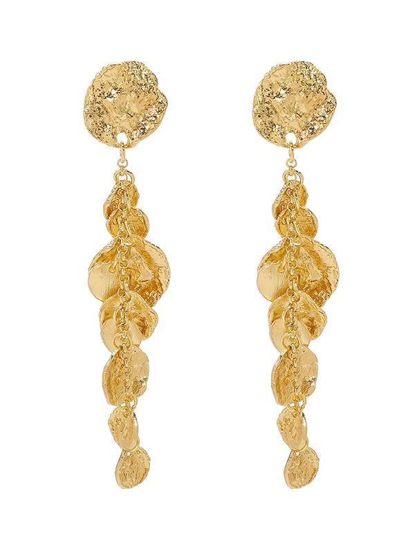 Geometric Solid Color Tasseled Earrings Accessories Product Image