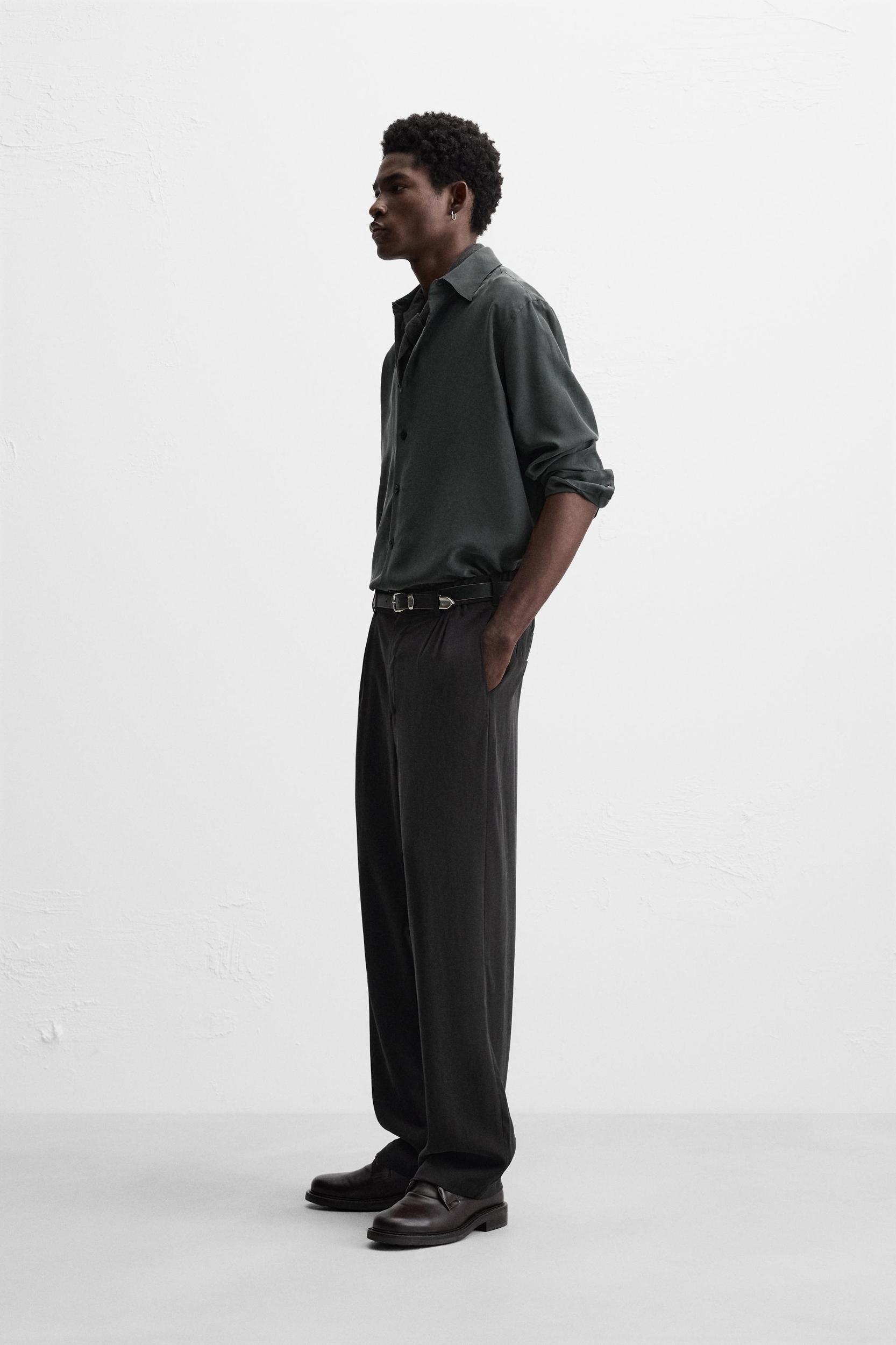 RELAXED STRAIGHT FIT PANTS Product Image