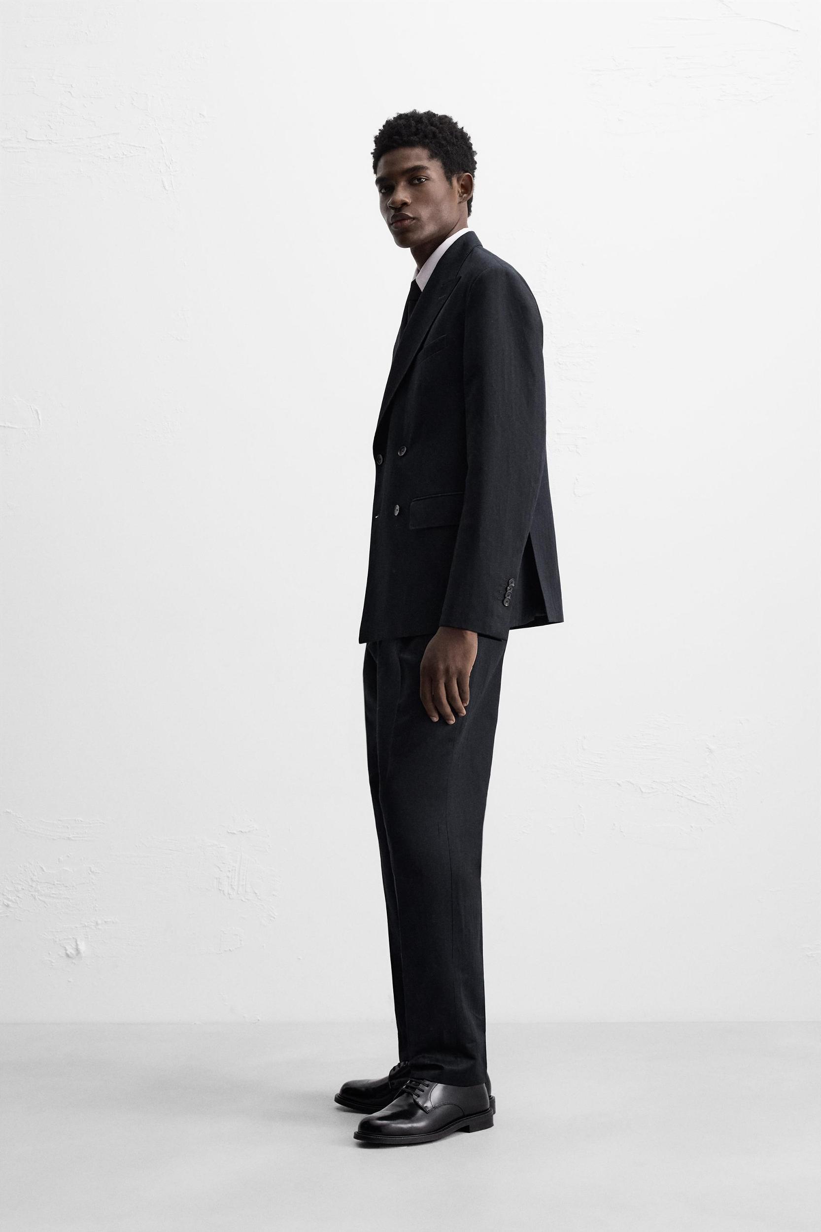 LINEN - COTTON HERRINGBONE SUIT BLAZER Product Image