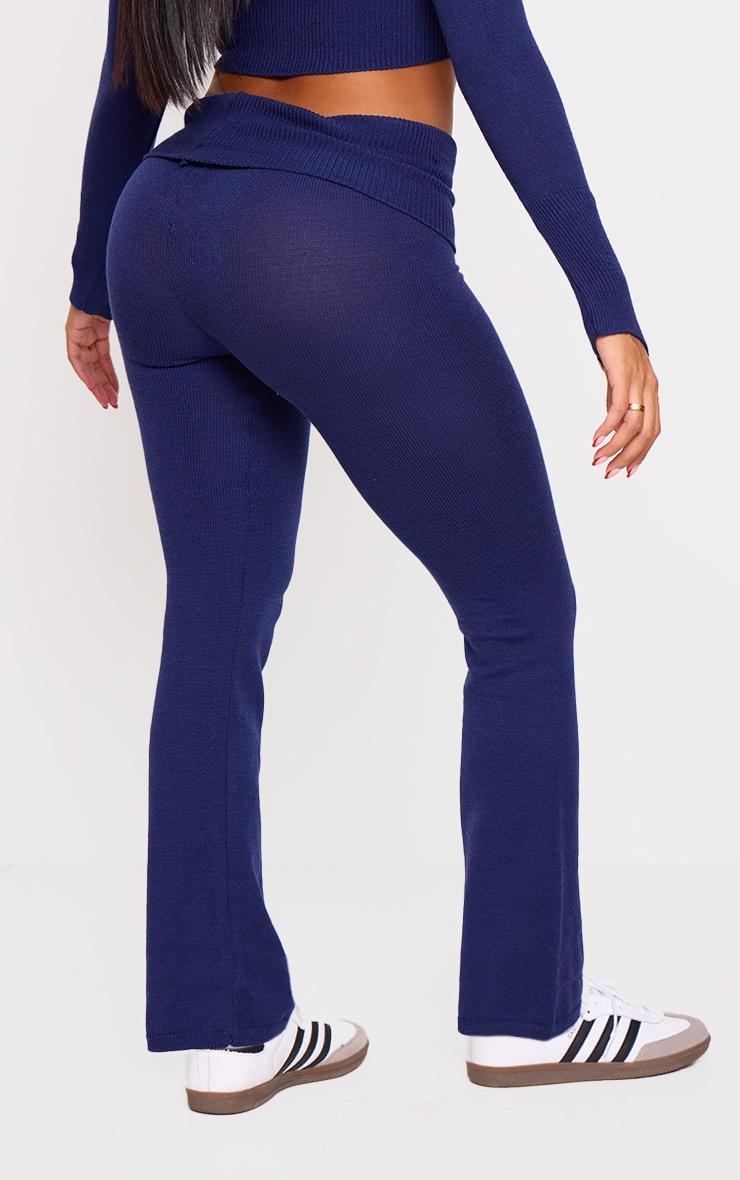 Shape Navy Knitted Flare Pants Product Image