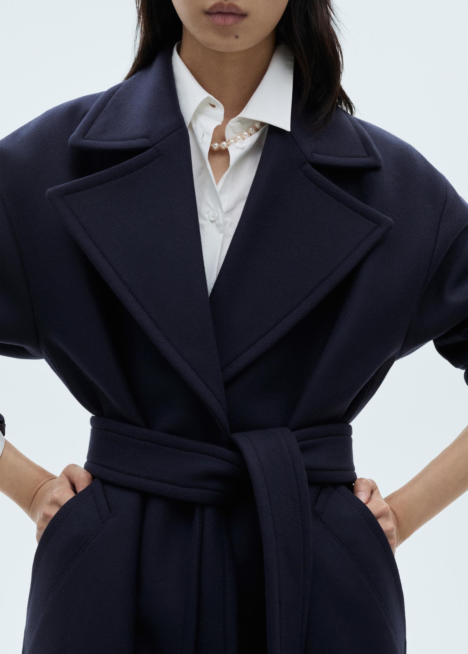 Long virgin wool coat - Women | MANGO USA Product Image