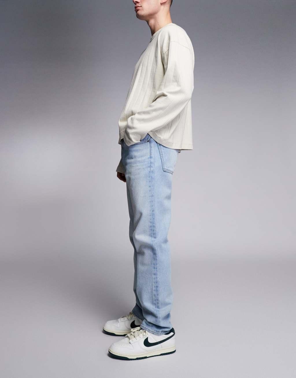 HUGO BLUE Jonah straight fit jeans in light wash blue Product Image