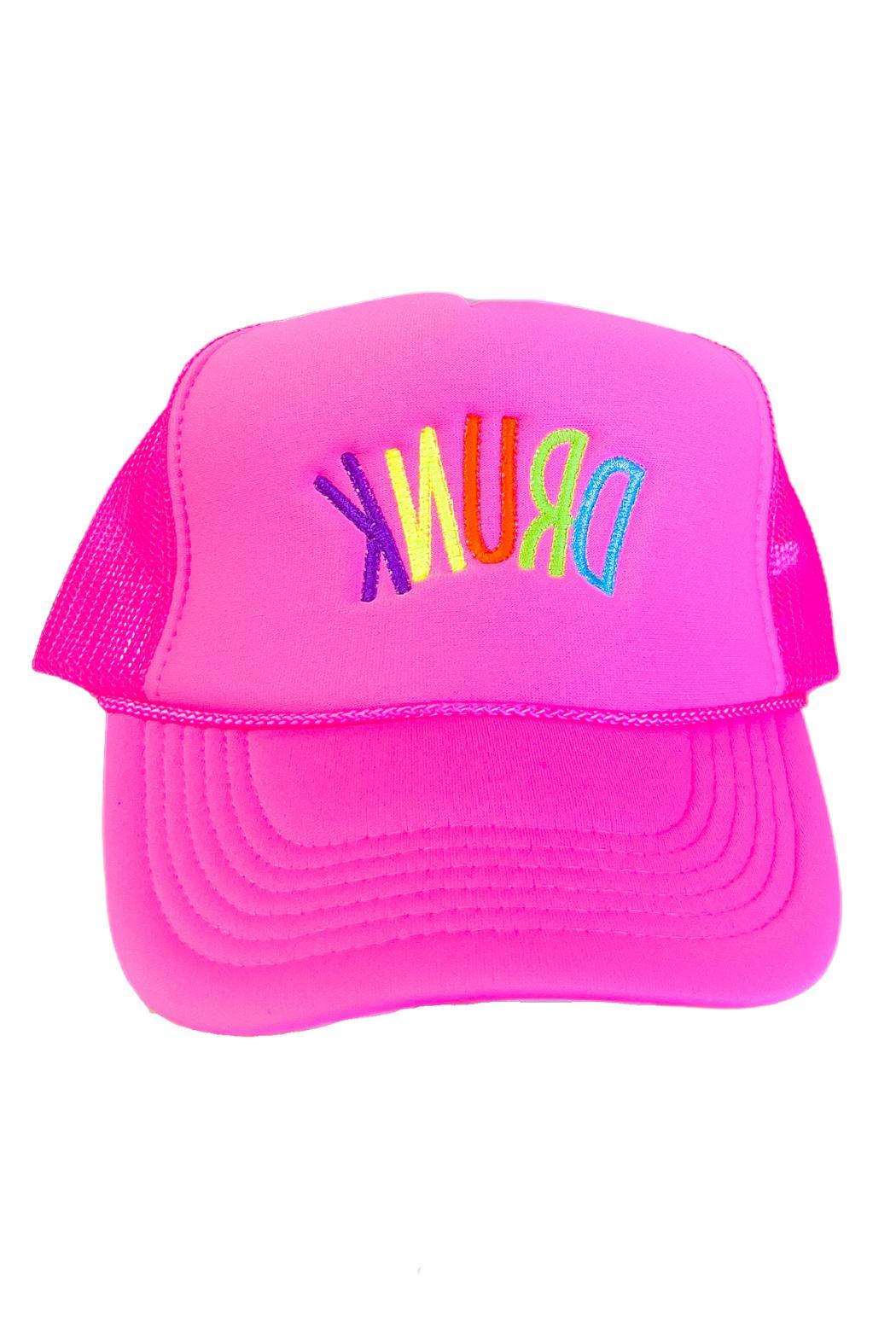 "Drunk" Embroidered Trucker Hat Product Image