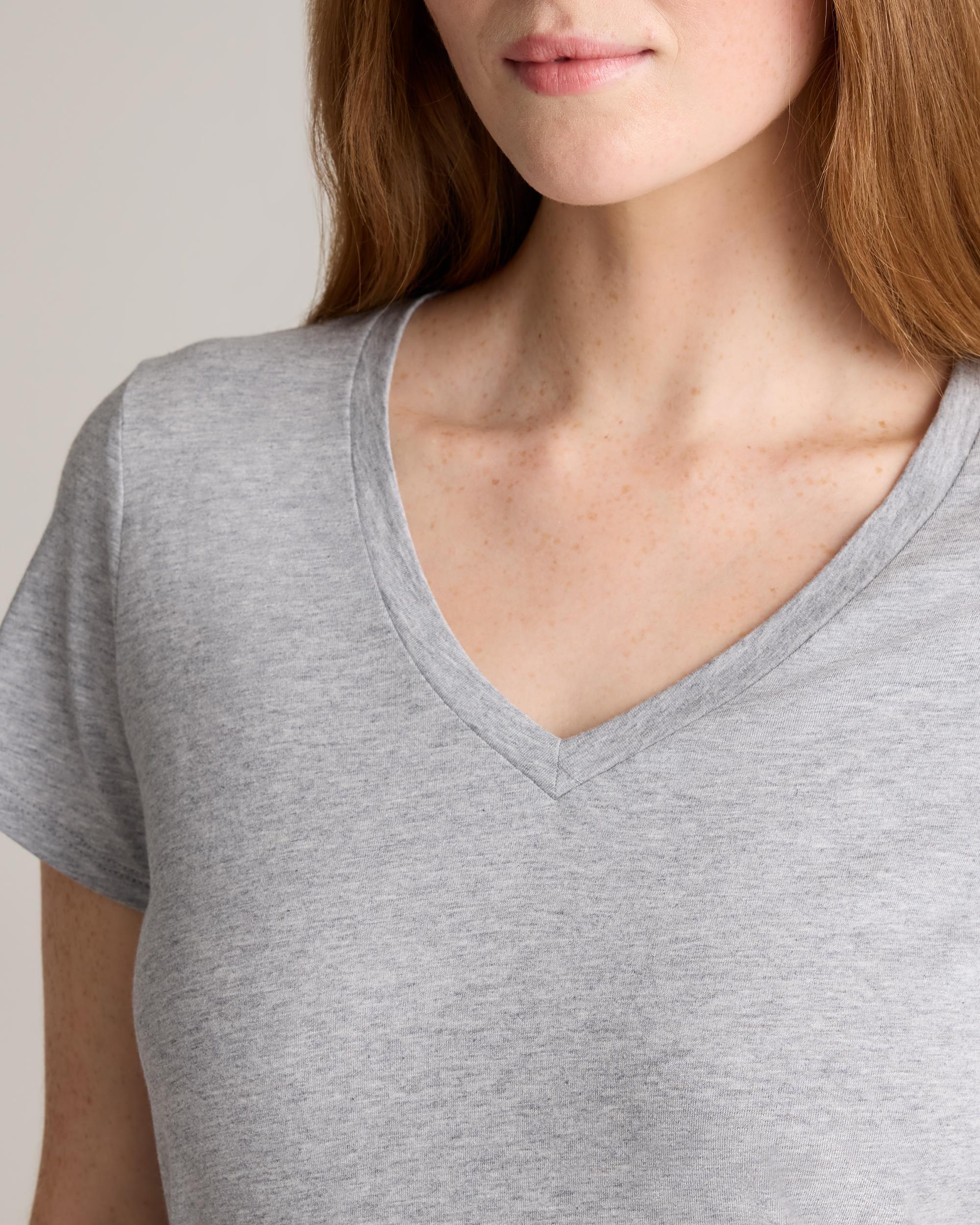 Quince | Women's Cotton Modal V Neck T-Shirt Size XL, Cotton/Modal Product Image