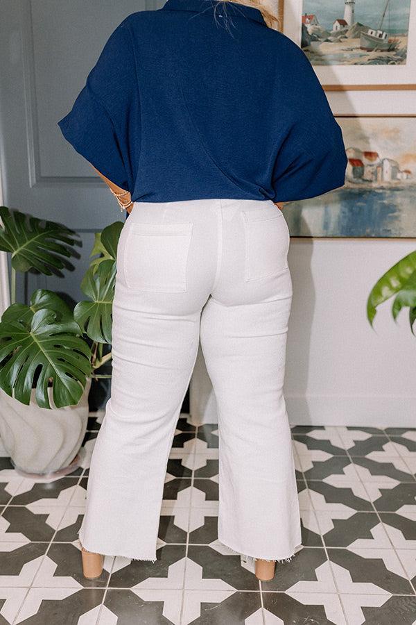 The Adriana High Waist Wide Leg Jean in Ivory Curves Product Image