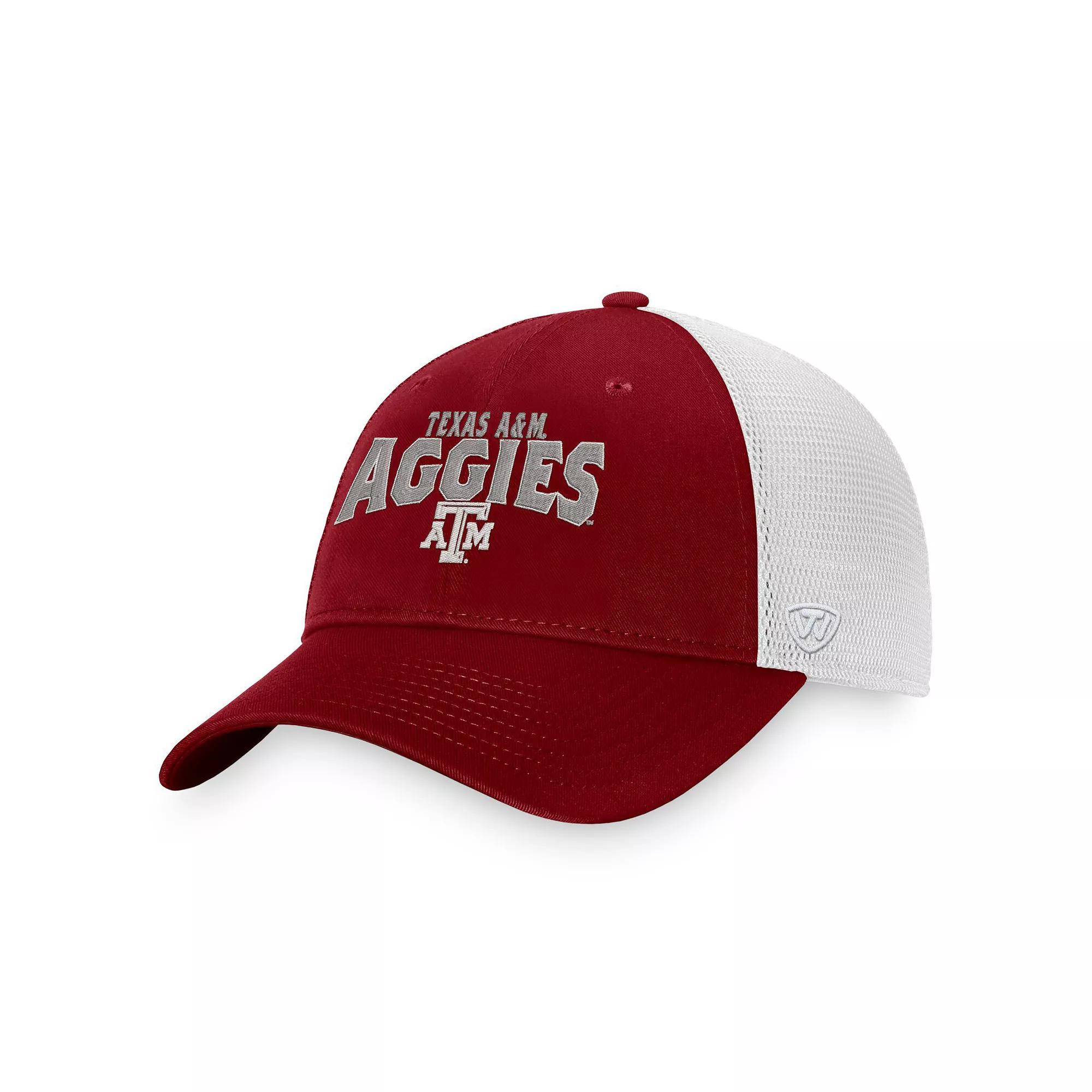 Men's Top of the World Maroon/White Texas A&M Aggies Breakout Trucker Snapback Hat, Red Product Image