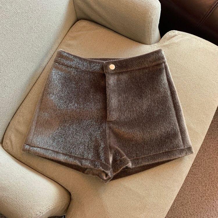 High Waist Plain Hot Pants Product Image