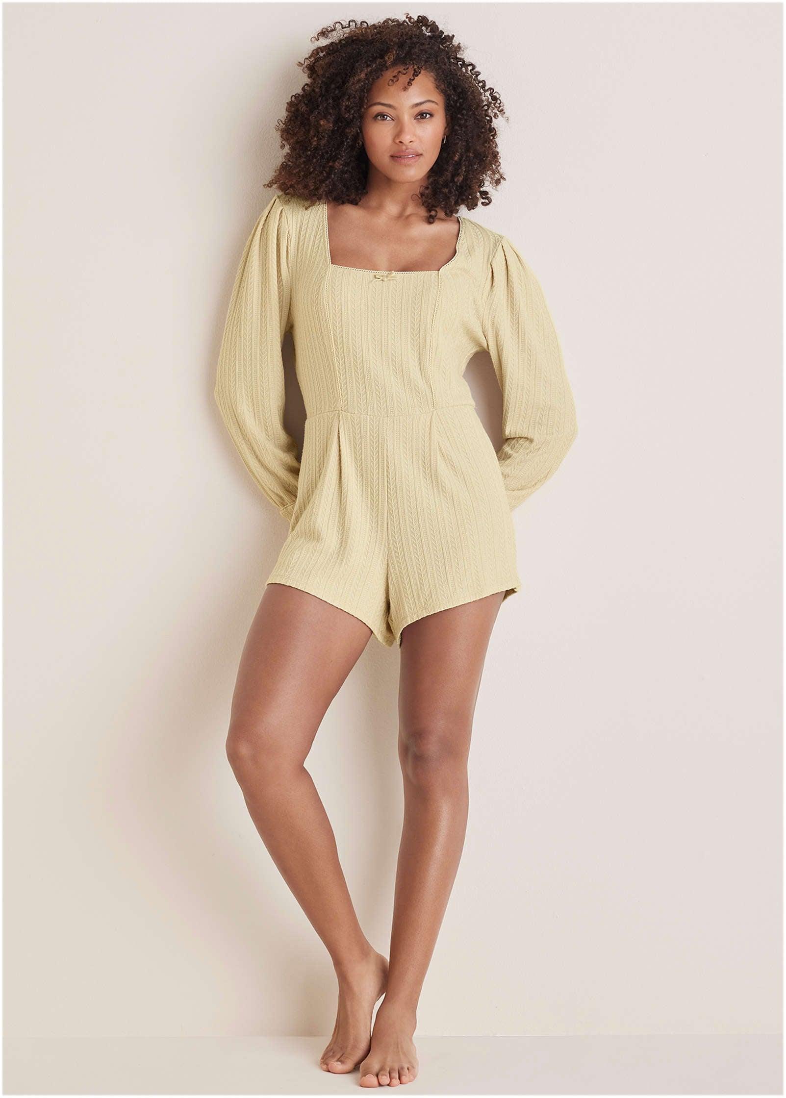 Brunch Knit Romper - Macadamia Product Image