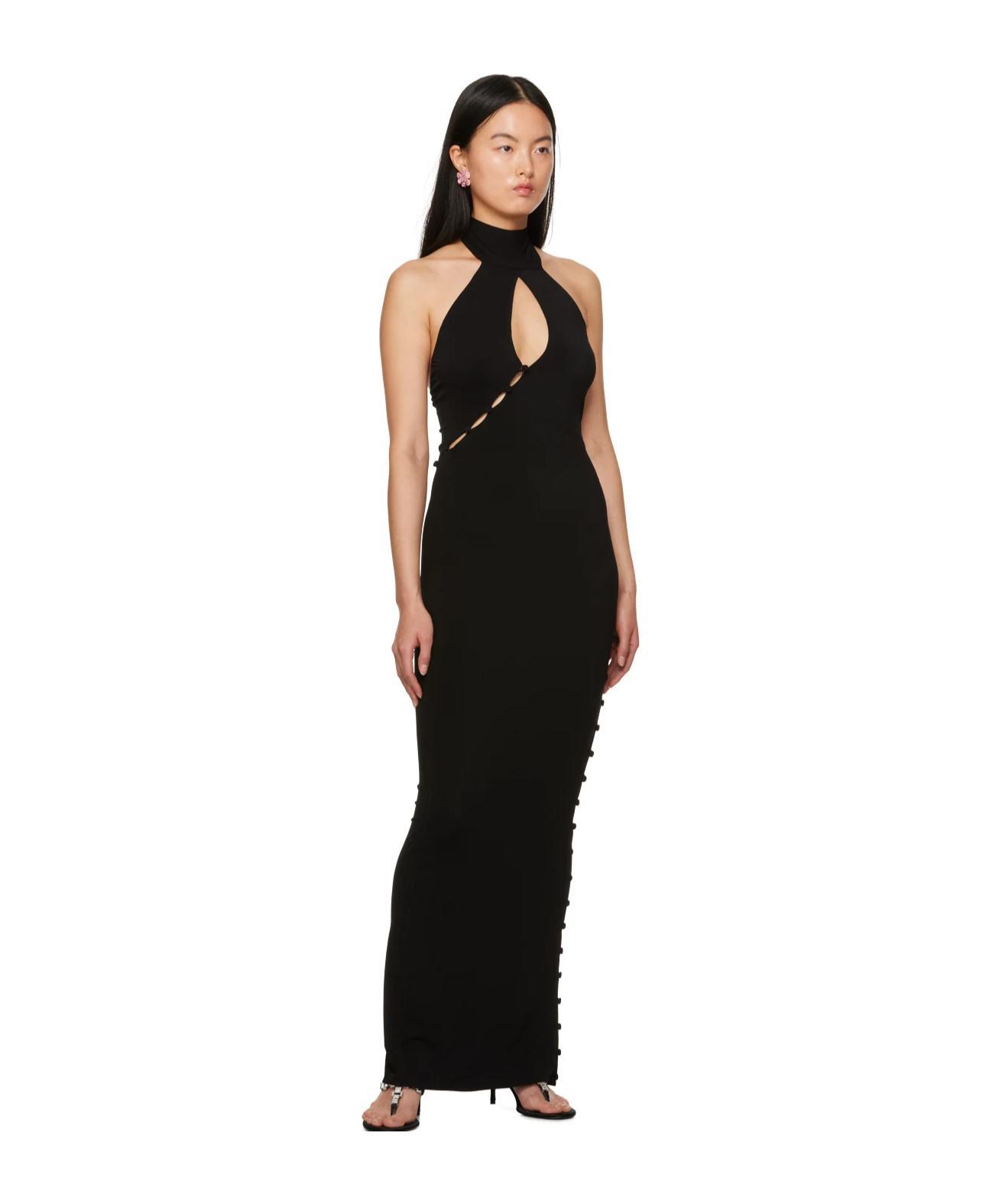 MAGDA BUTRYM Black Button Maxi Dress Product Image