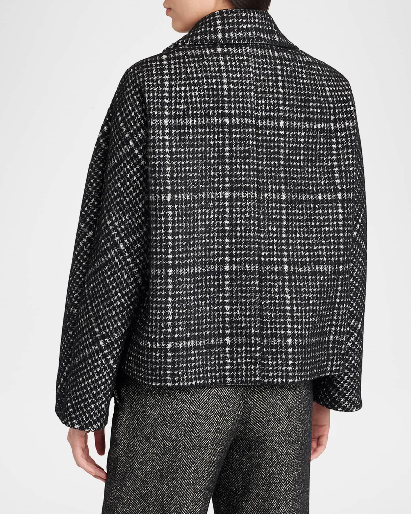 Check Pied Poule Double-Breasted Jacket Product Image