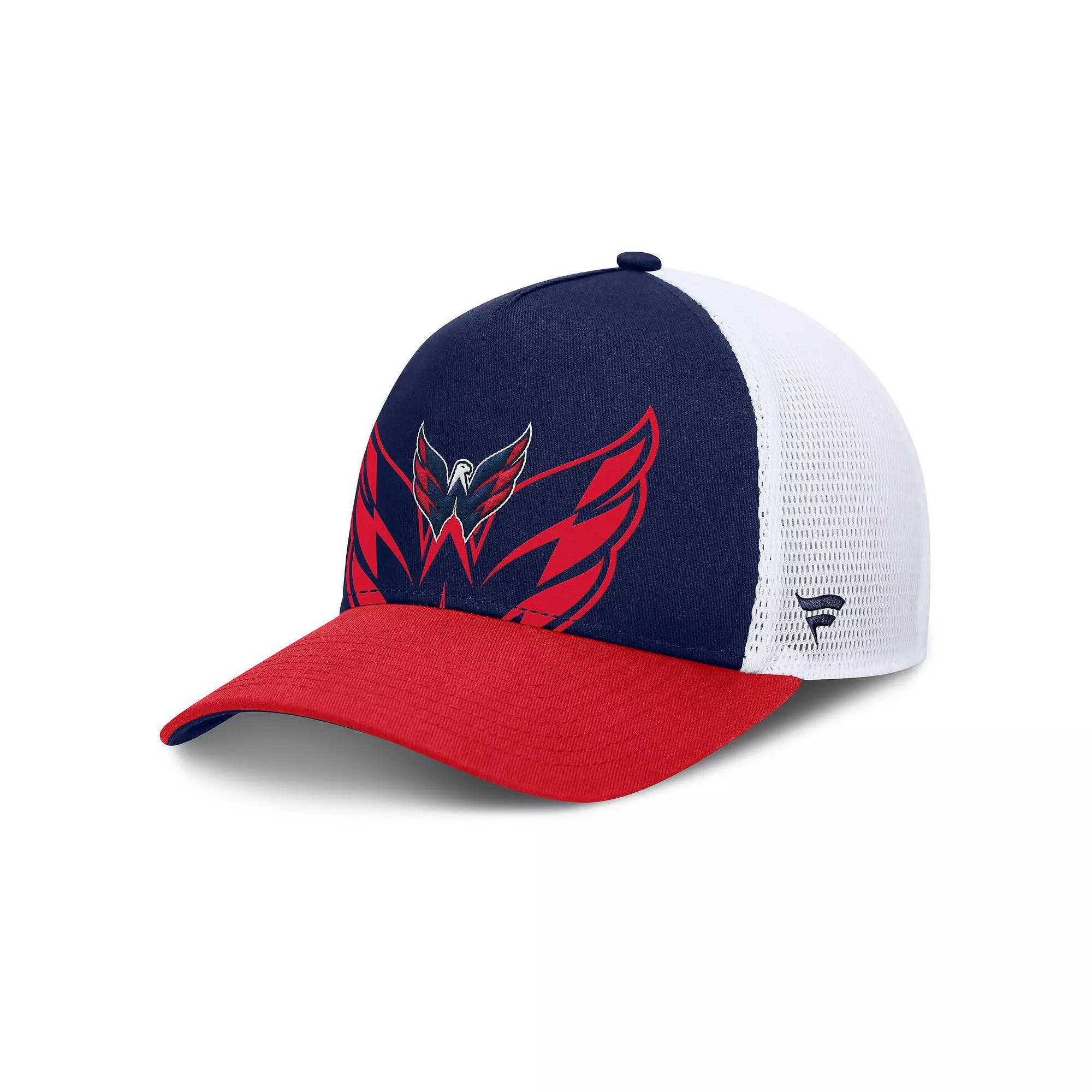 Men's Fanatics Navy/Red Washington Capitals Authentic Pro A-Frame Rink Adjustable Hat, Blue Product Image