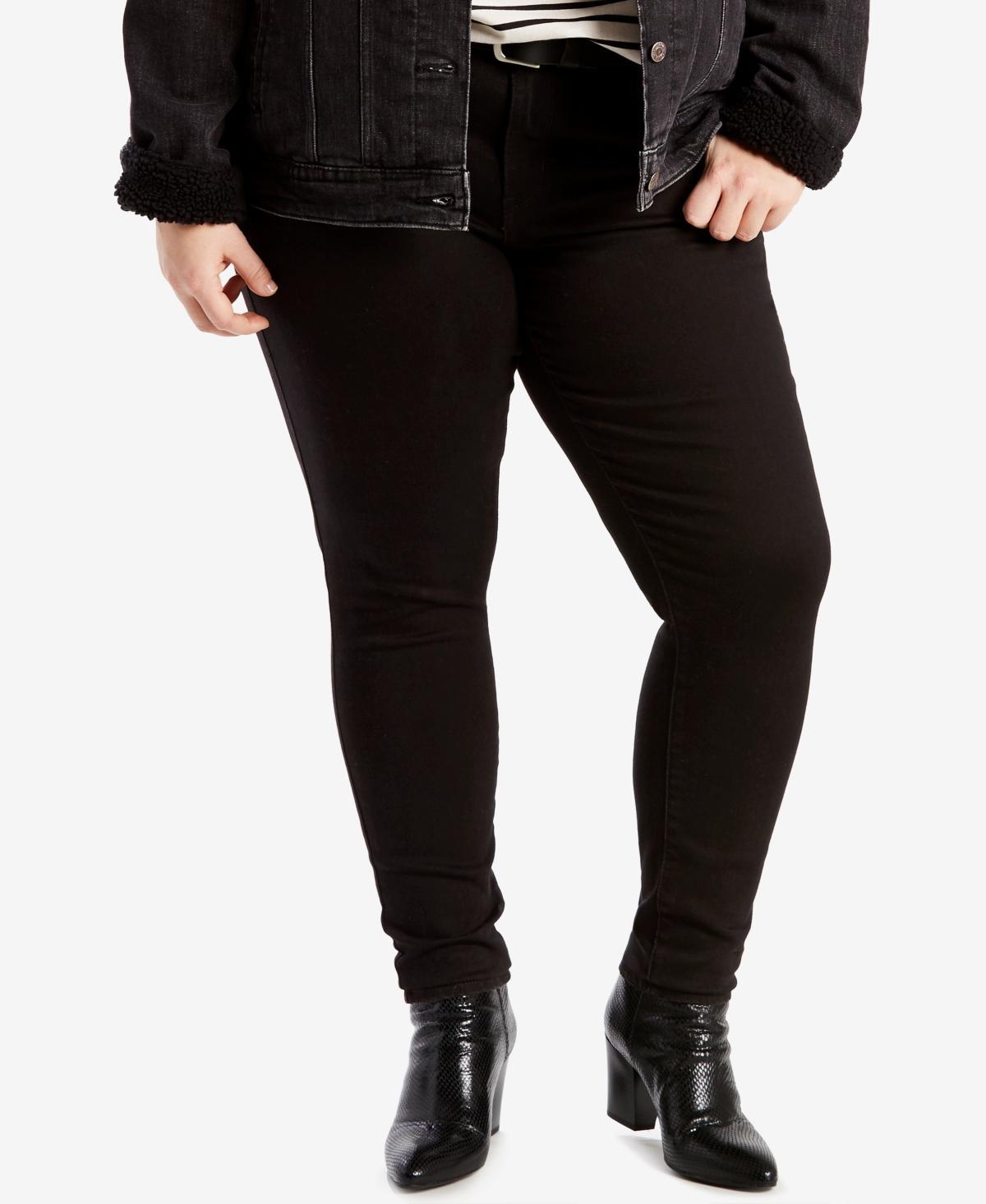 Plus Size Levis 711 Skinny Jeans, Womens Blackened Grey Product Image