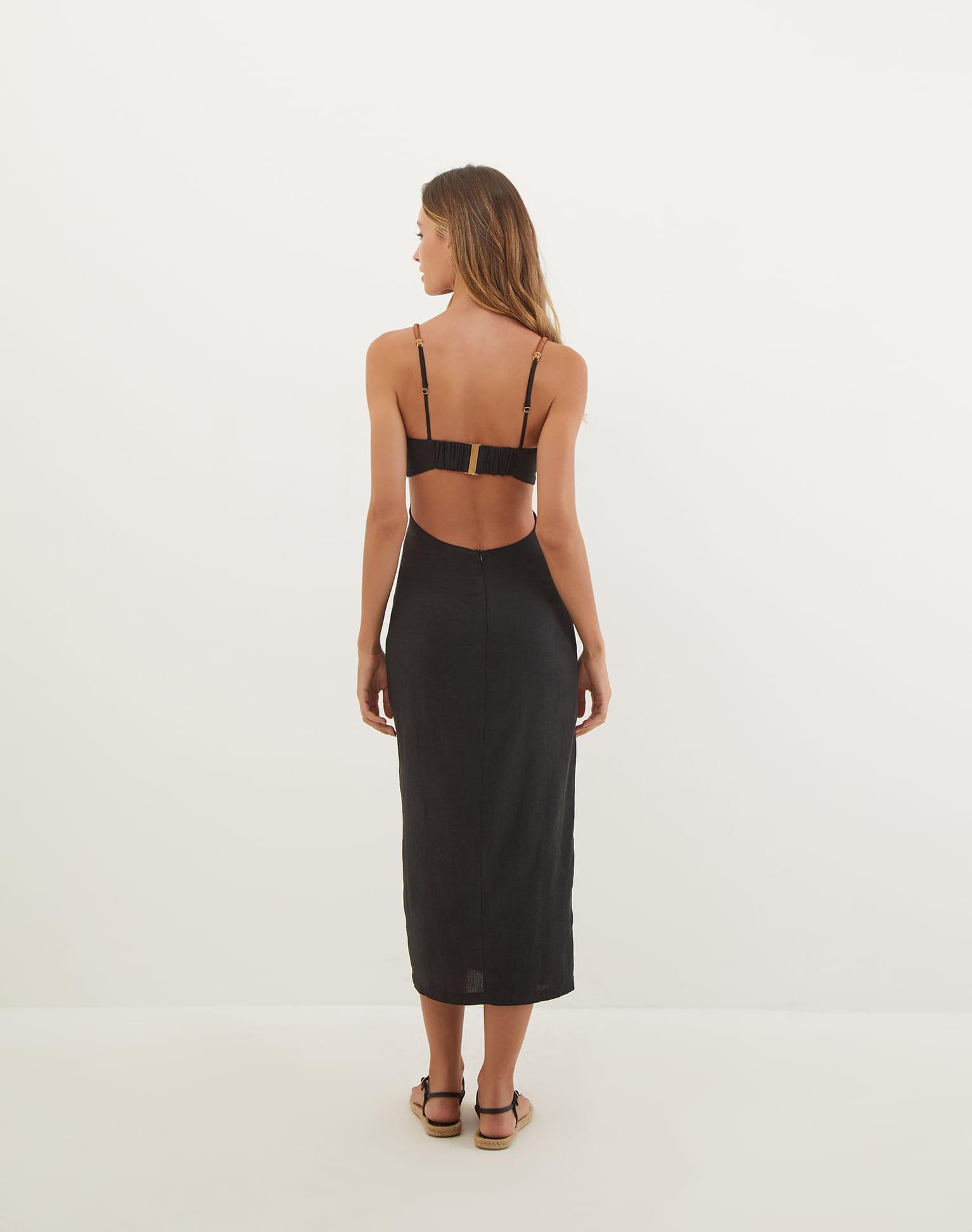 Mira Midi Dress - Black Product Image