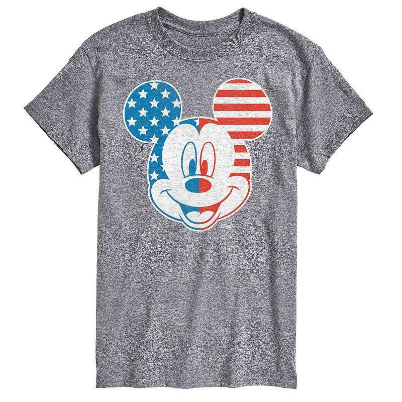 Disney's Mickey Mouse Men's Face America Graphic Tee, Size: XXL, Gray Product Image