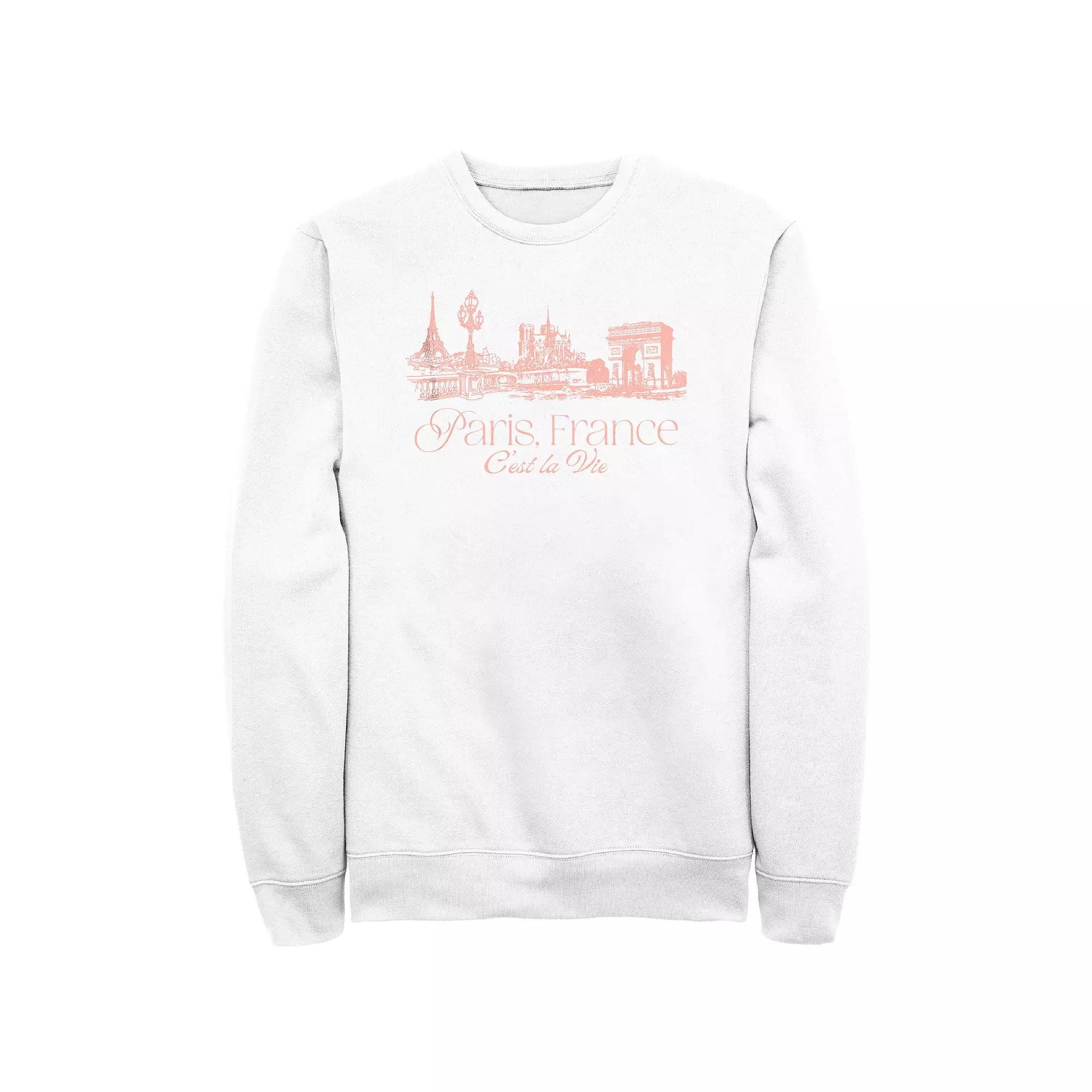 Men's Paris, France C'est La Vie Fleece, Size: XL, White Product Image