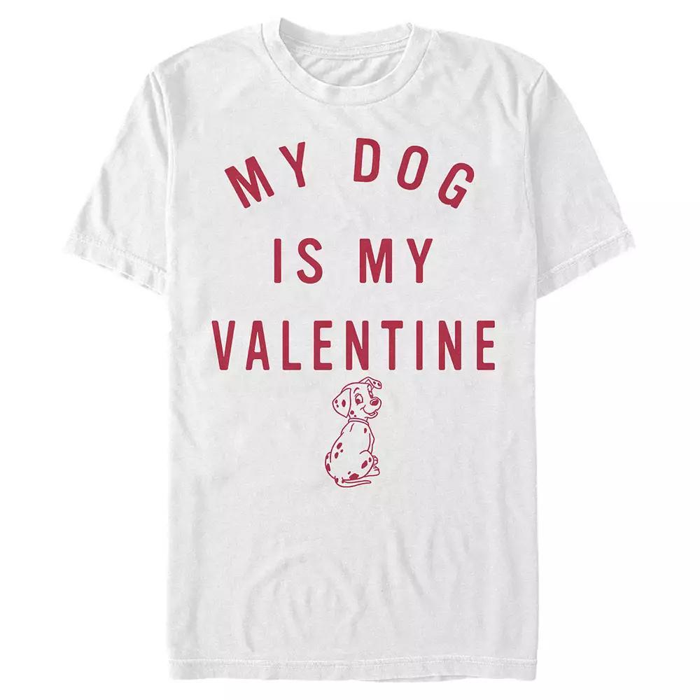 Disney's 101 Dalmatians My Dog Is My Valentine Men's Graphic Tee, Size: Large, White Product Image